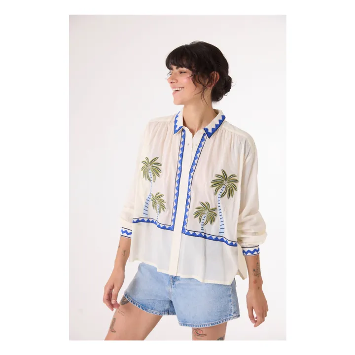 Chemise Ali Jungle Brodée | Ecru- Image produit n°3