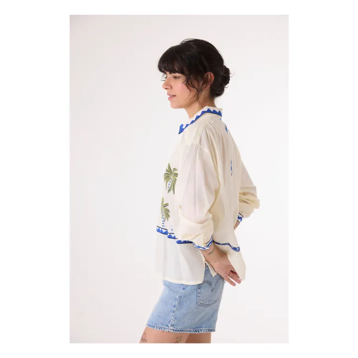 Ali Jungle Embroidered Shirt | Ecru- Product image n°4