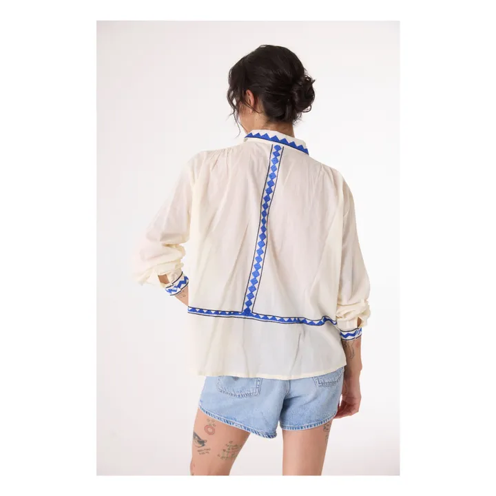 Ali Jungle Embroidered Shirt | Ecru- Product image n°5