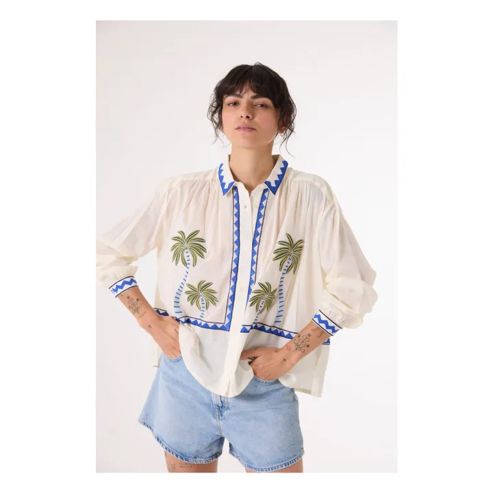 Chemise Ali Jungle Brodée | Ecru- Image produit n°2