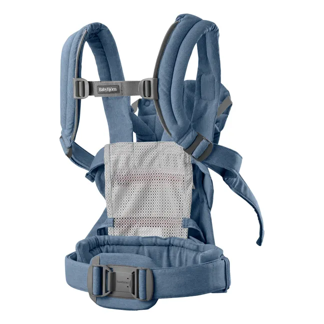 Mochila porta bebé Harmony de punto jaspeado | Azul