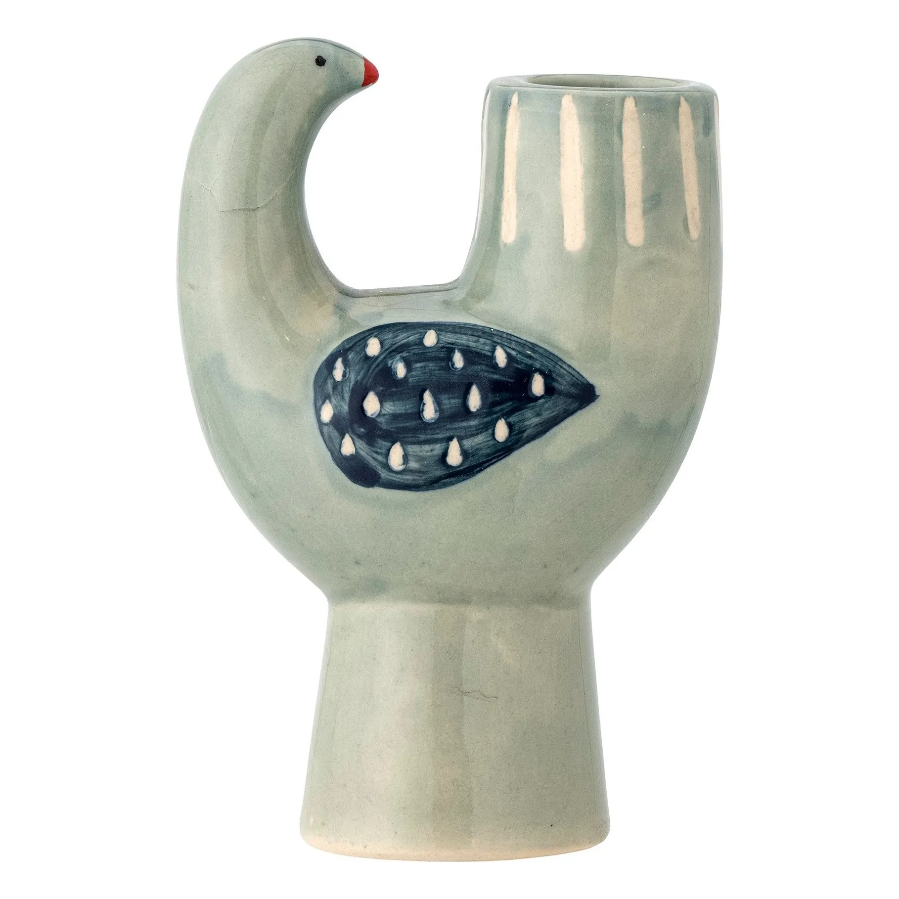 Bloomingville Light Blue Stoneware Bird Candlestick Trudy