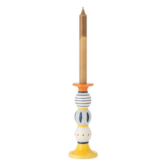 Kairi stoneware candlestick | Yellow