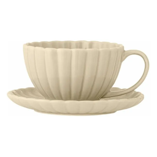 Tasse avec soucoupe Latina | Ivoire