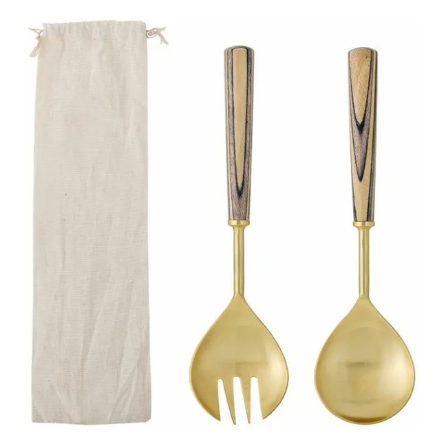 Fumio salad servers - Set of 2 | Gold