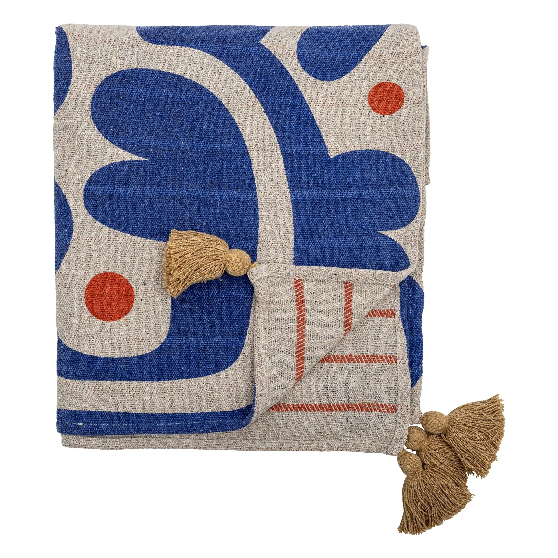 Bloomingville Blue Eviaya Recycled Cotton Throw