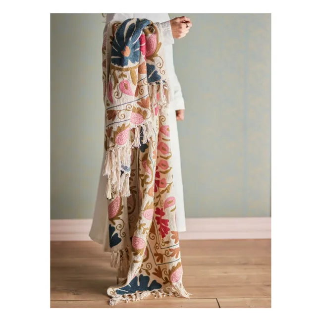 Plaid en coton Ceva | Rose