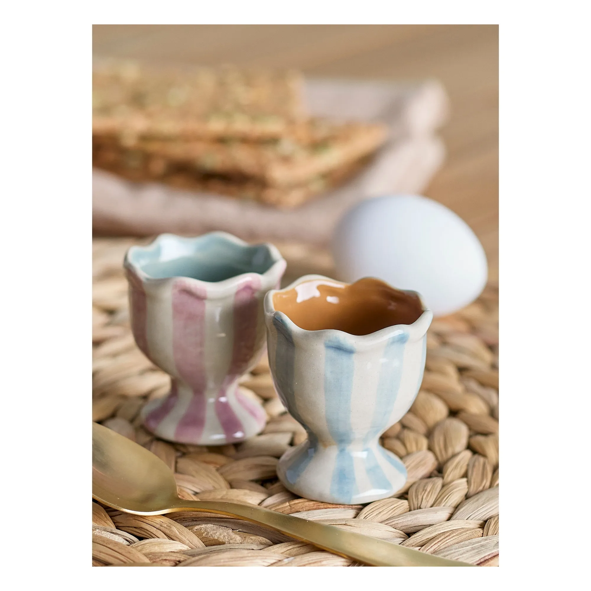 Bloomingville - Coquetiers en grès Willa - Set de 2 (Bloomingville) - Image 1