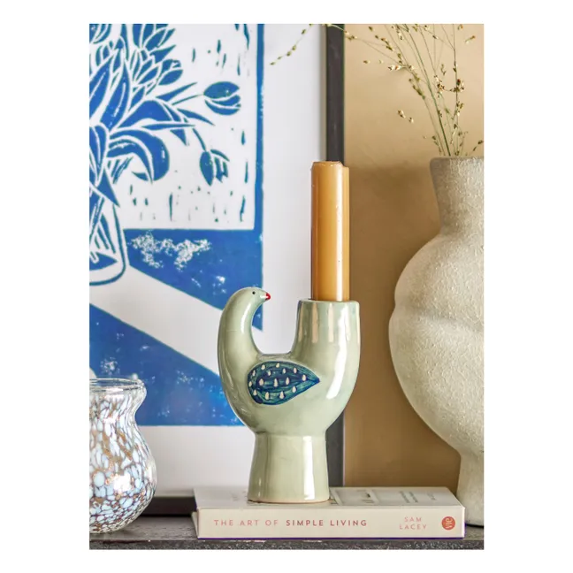 Candeliere per uccelli in gres Trudy | Azzurro