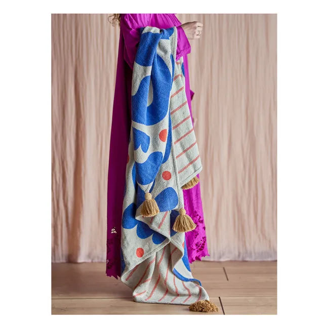 Eviaya recycled cotton throw  | Blue
