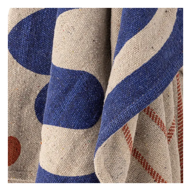 Plaid en coton recyclé Eviaya  | Bleu