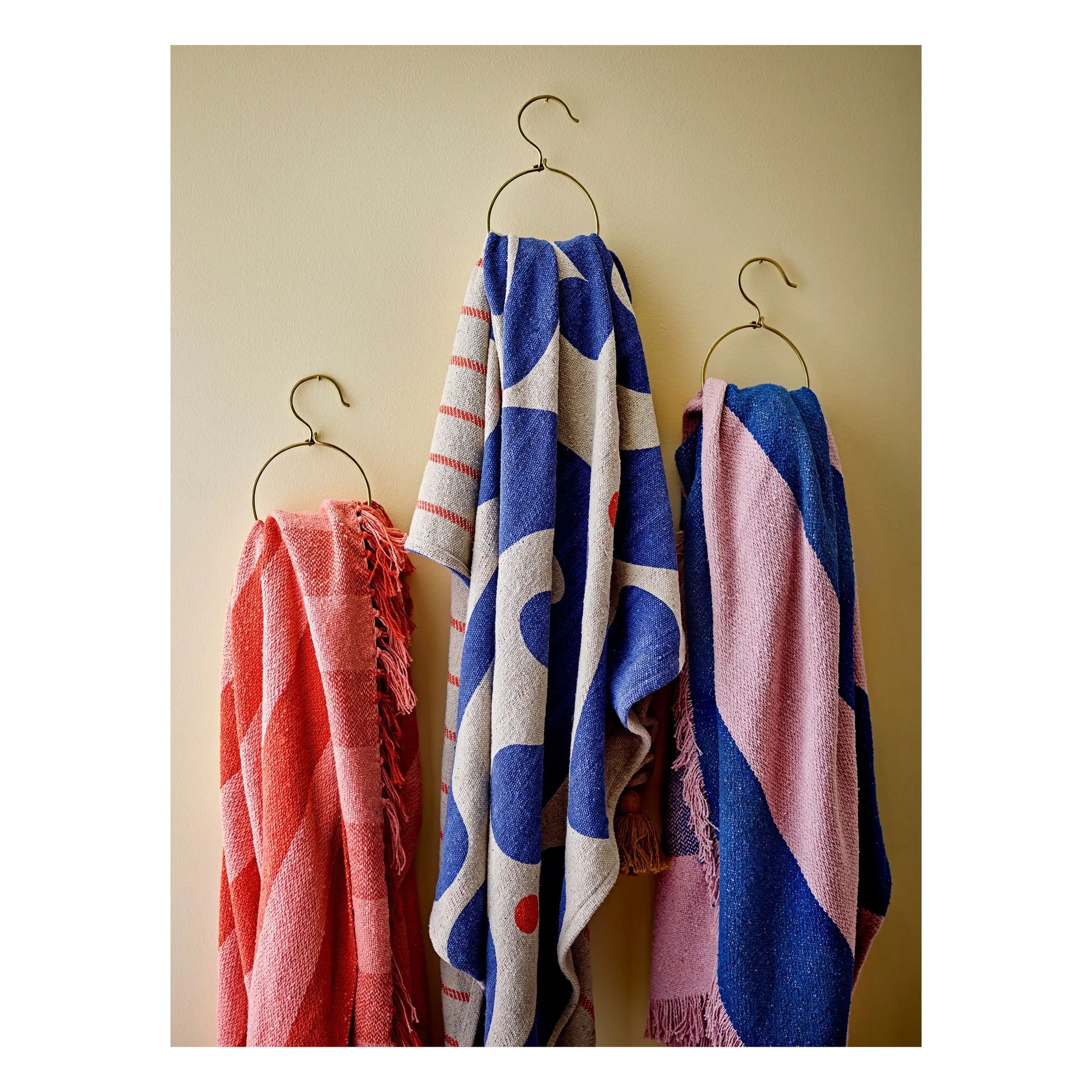 Plaid en coton recyclé Eviaya  | Bleu- Image produit n°1
