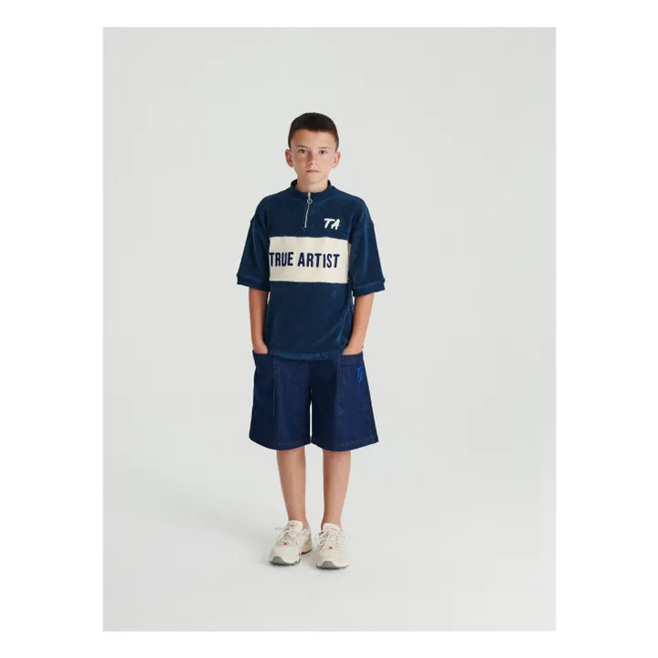 Denim shorts N°10 | Navy blue- Product image n°2