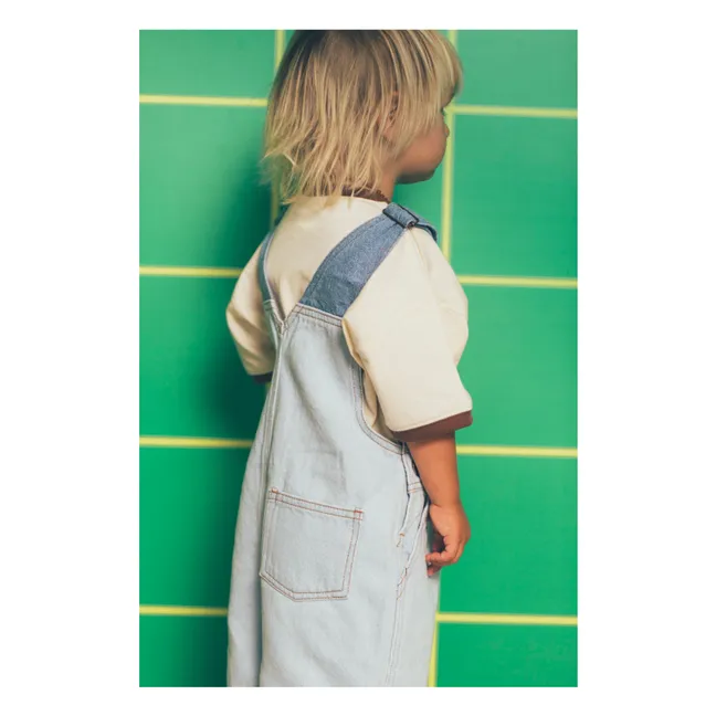 Salopette Short Denim | Bleu ciel