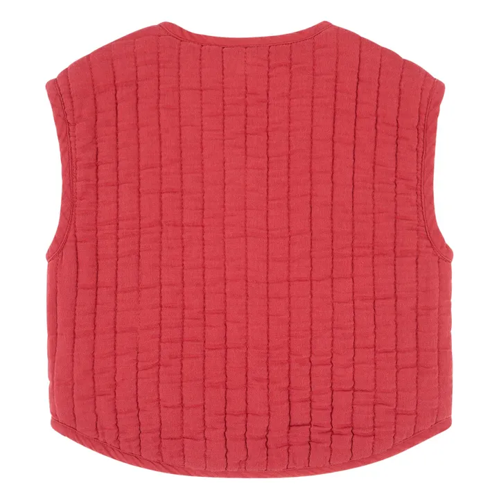 Leandre sleeveless vest | Raspberry Red- Product image n°2