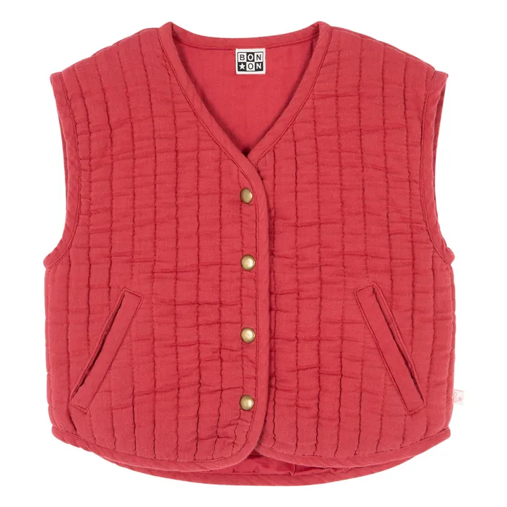 Leandre sleeveless vest | Raspberry Red- Product image n°0