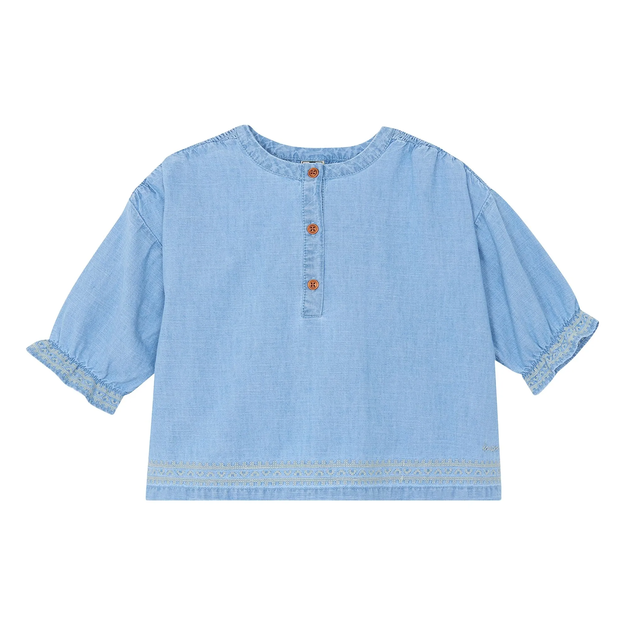 Bonton Blue Leana Chambray Blouse