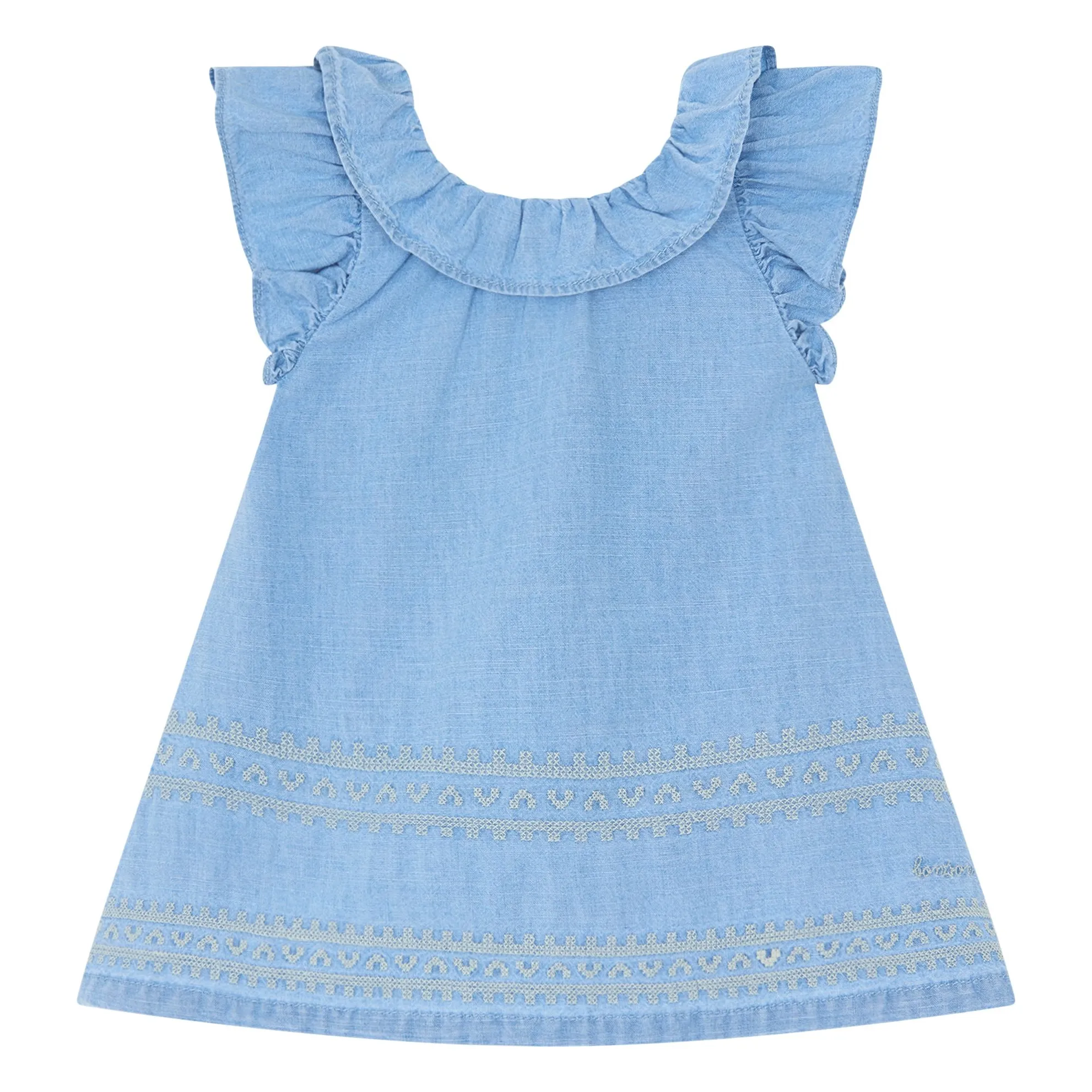 Bonton Light Blue Anna Chambray Dress