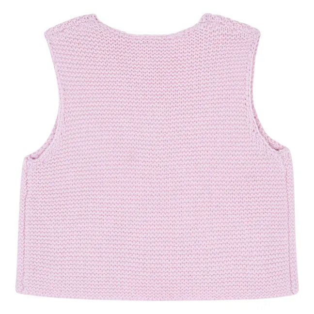 Léon sleeveless cardigan | Pale Pink