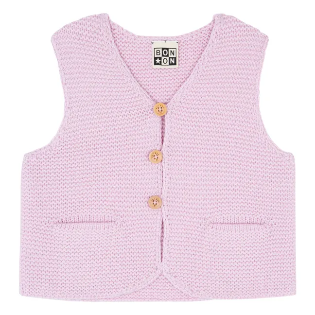 Léon sleeveless cardigan | Pale Pink
