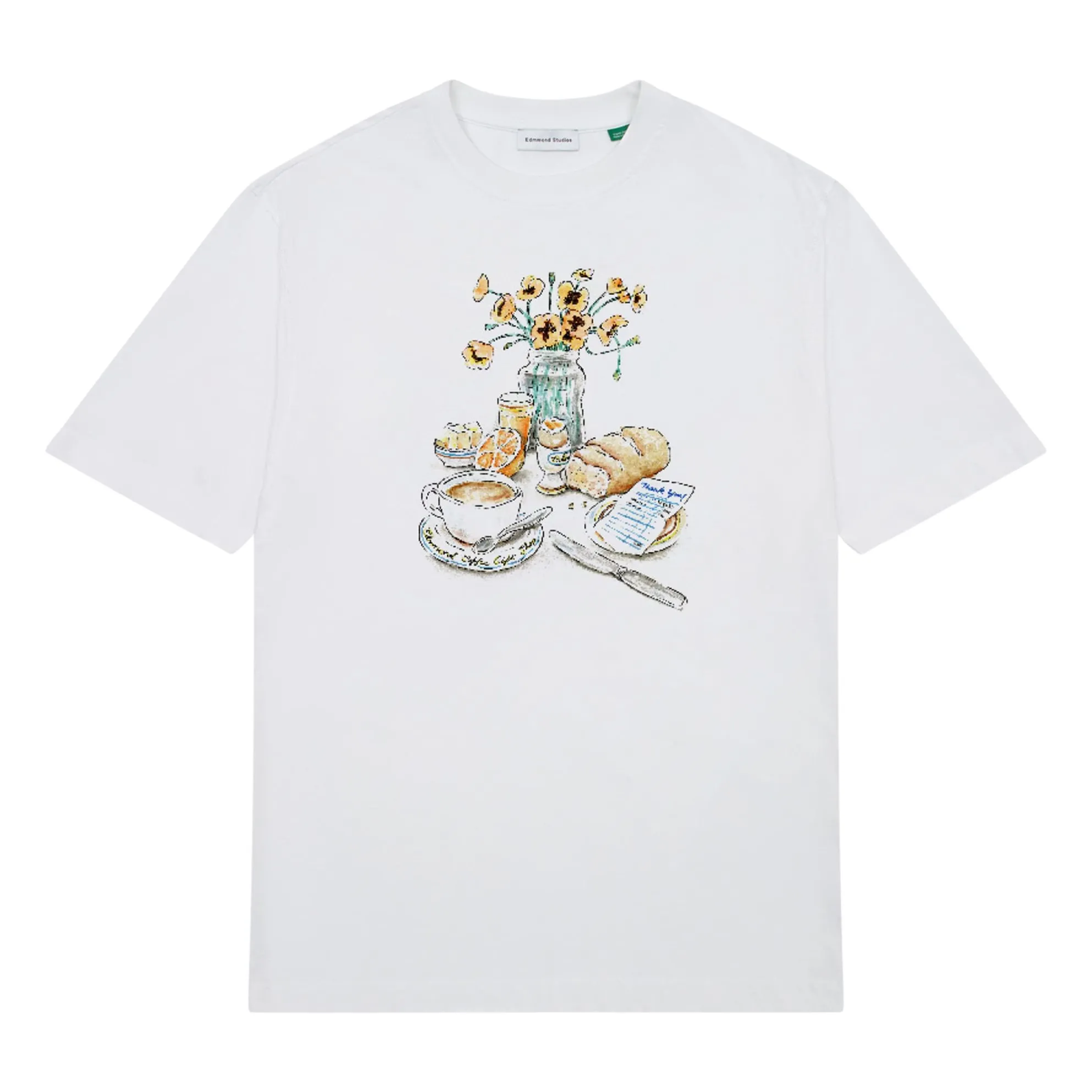 Edmmond Studios White Edmmond Breakfast Organic Cotton T-Shirt