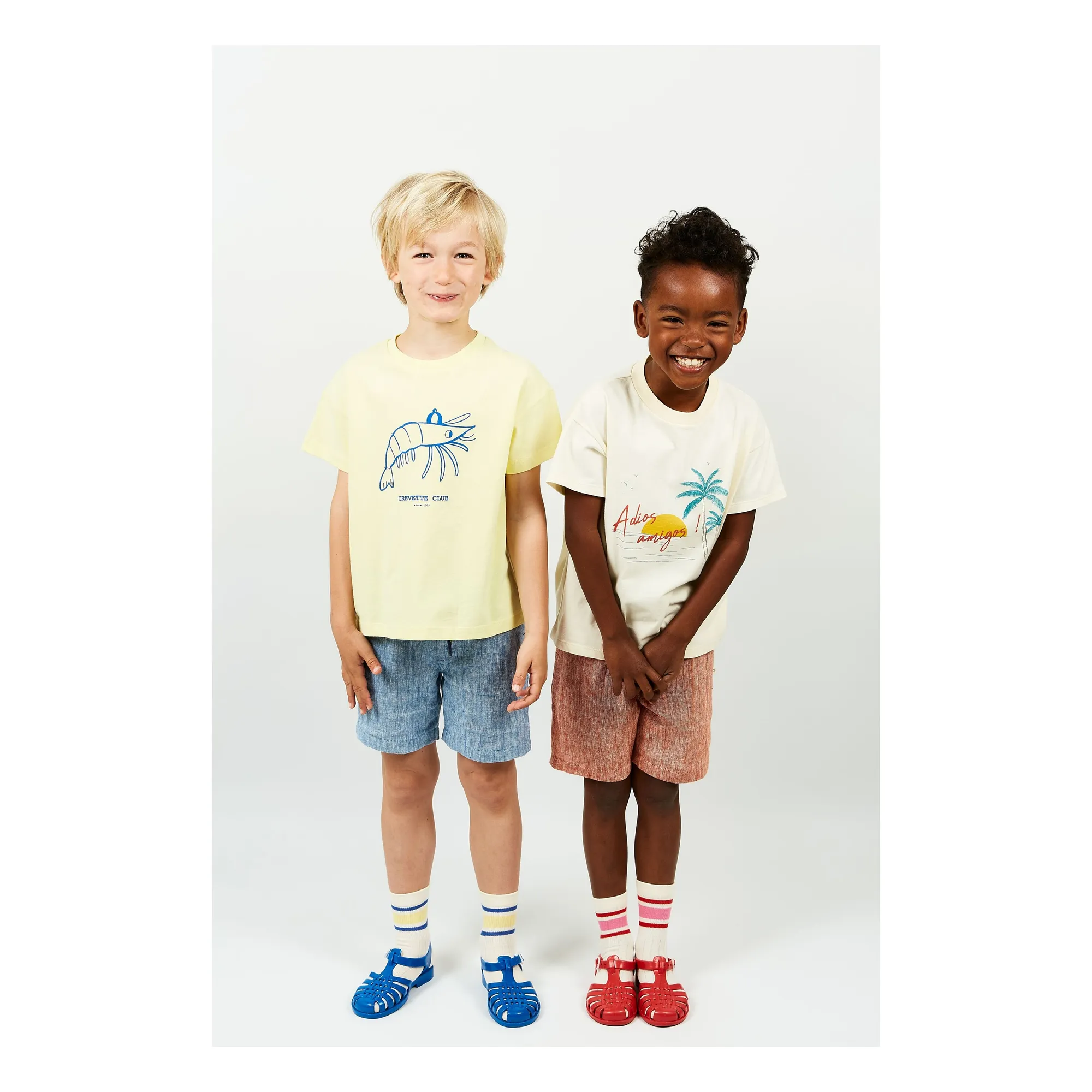 Arsène Et Les Pipelettes Blue Fiorenzo Linen Shorts