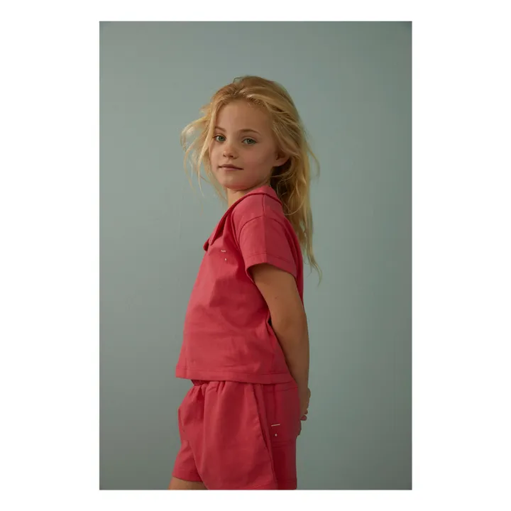 Pantalones cortos elásticos de algodón ecológico  | Rosa Fushia- Imagen del producto n°2