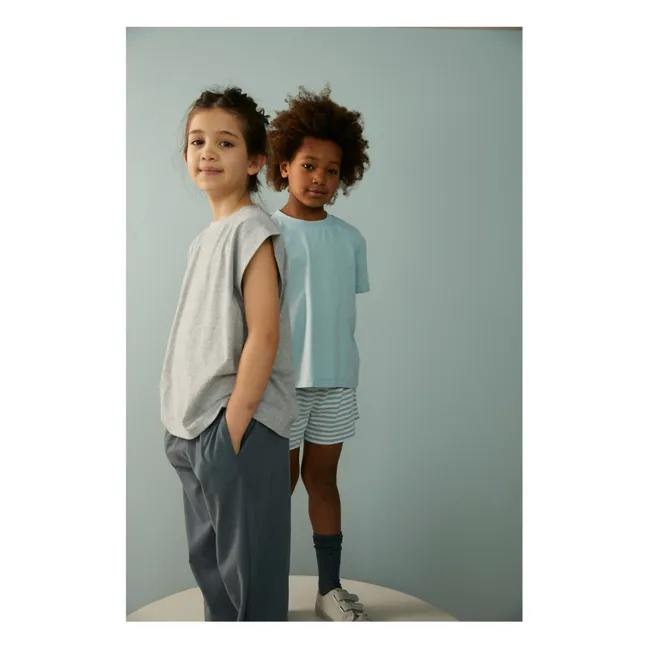 Pantalones cortos elásticos de algodón ecológico  | Azul Cielo