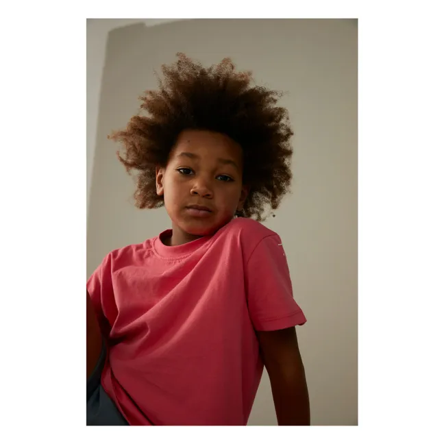 Sudadera de manga corta de algodón ecológico | Rosa Fushia