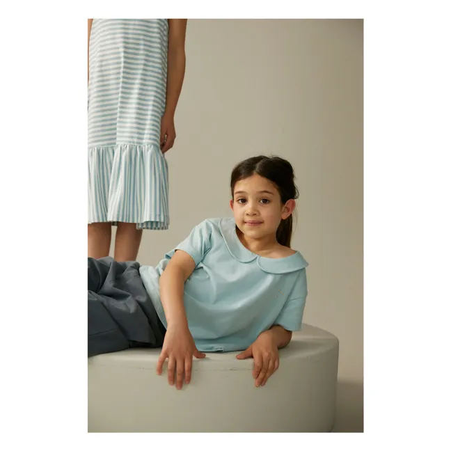 Vestido de algodón orgánico  | Azul Cielo