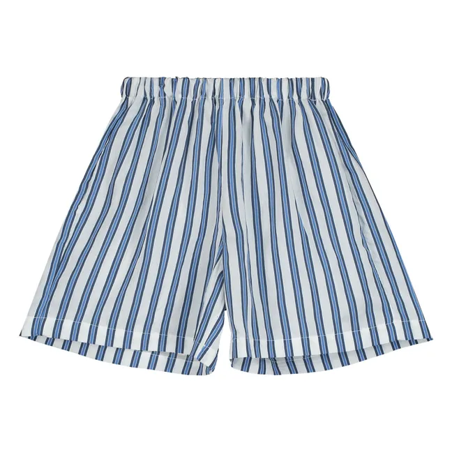 Pantalones cortos a rayas | Azul