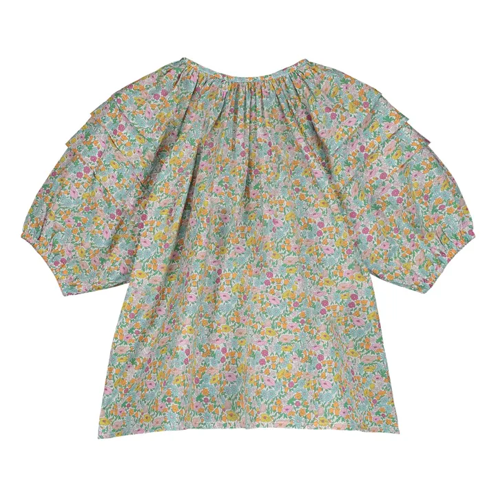 Blouse Plissée Fleurs | Vert- Image produit n°2