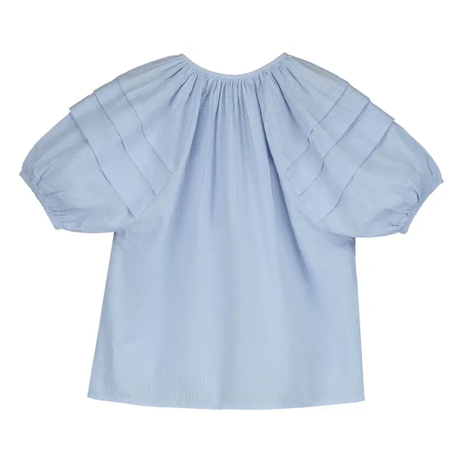 Camicetta a pieghe | Azzurro
