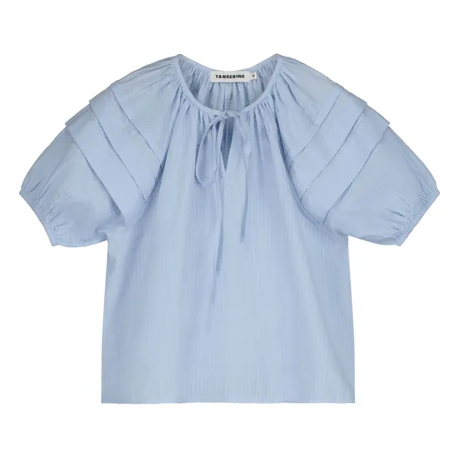 Blusa plisada | Azul Claro