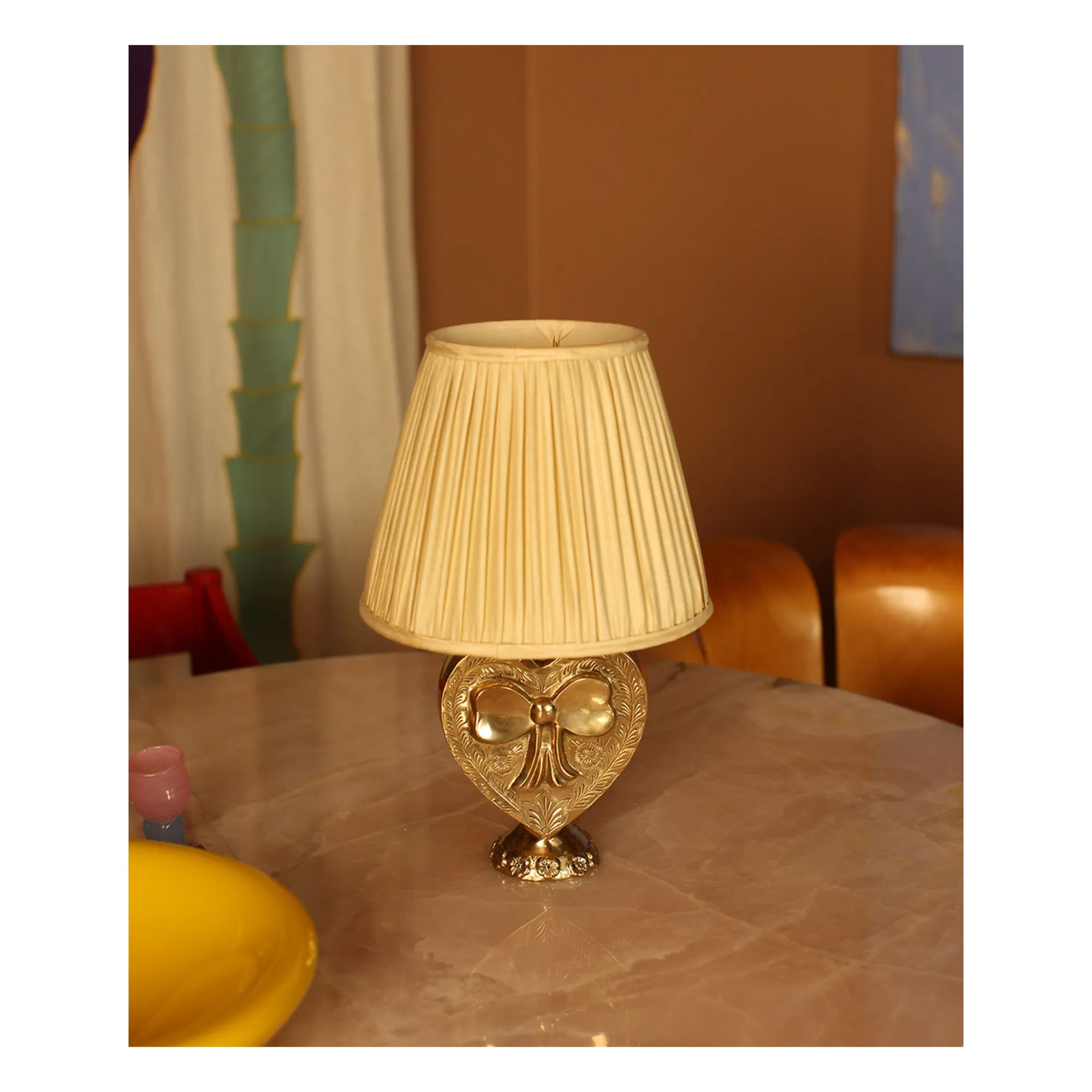 Abat-jour en soie Kiara | Jaune pâle- Image produit n°2