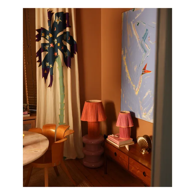 Tischlampe aus Seide Myra | Fuchsie