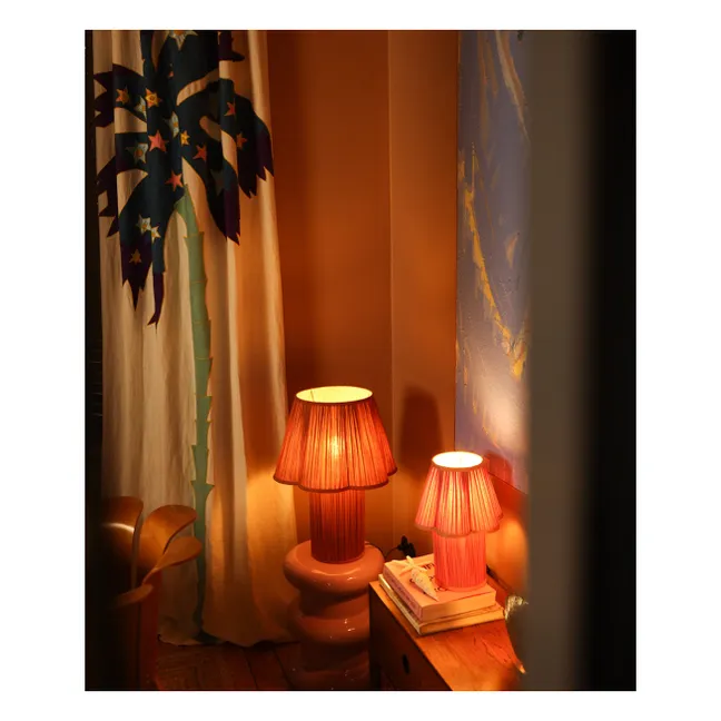 Tischlampe aus Seide Myra | Fuchsie