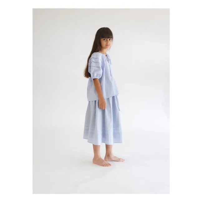 Camicetta a pieghe | Azzurro