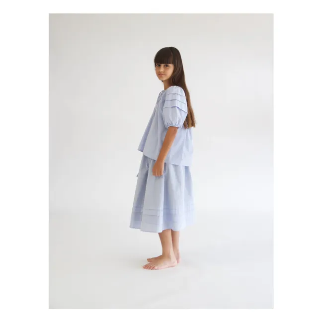 Camicetta a pieghe | Azzurro