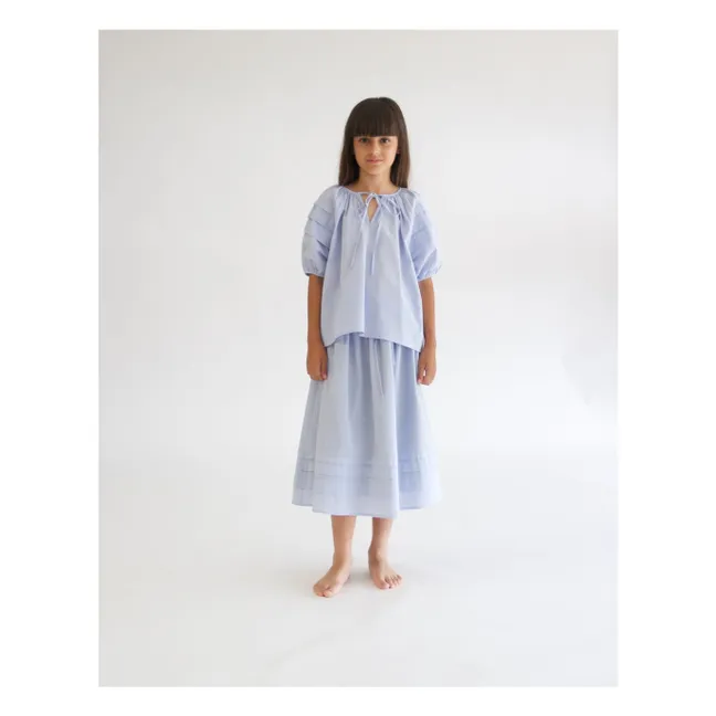 Camicetta a pieghe | Azzurro