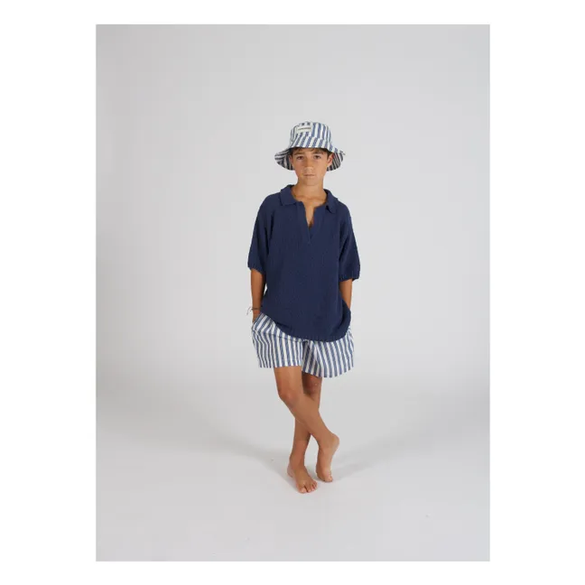 Pantalones cortos a rayas | Azul