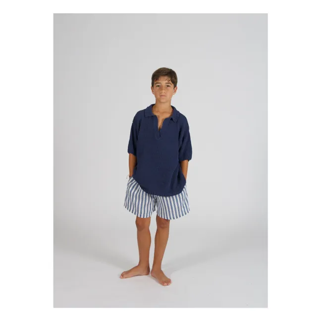 Pantalones cortos a rayas | Azul