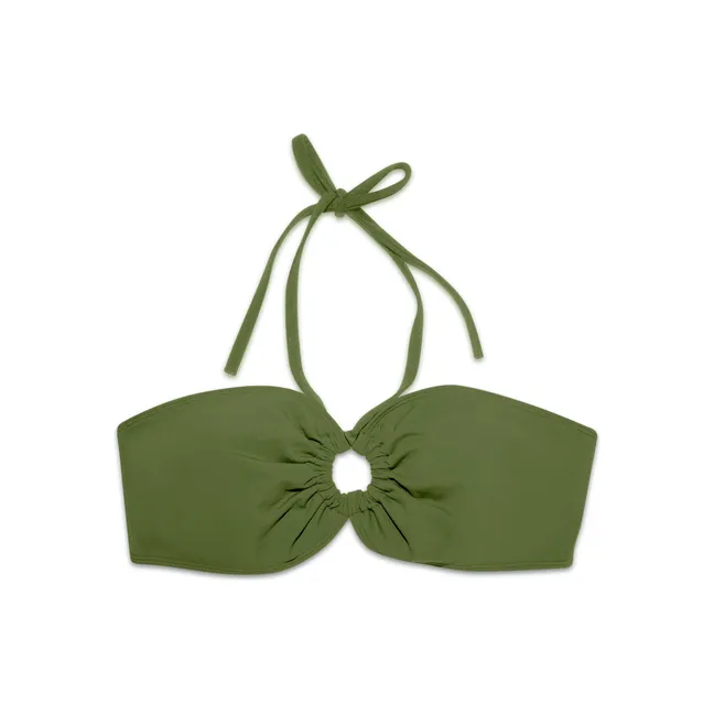 Top costume da bagno a fascia | Verde militare