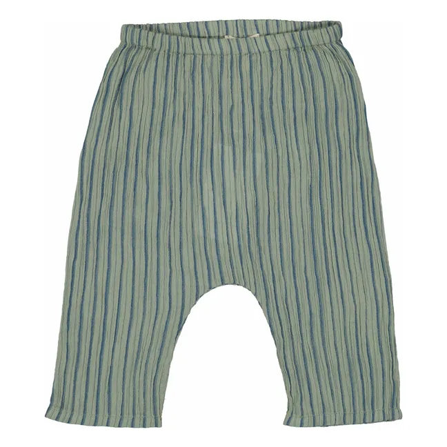 Sarouel Jungle Rayures Gaze De Coton | Khaki