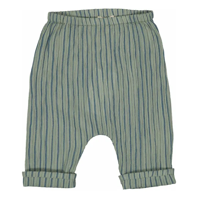 Sarouel Jungle Rayures Gaze De Coton | Khaki
