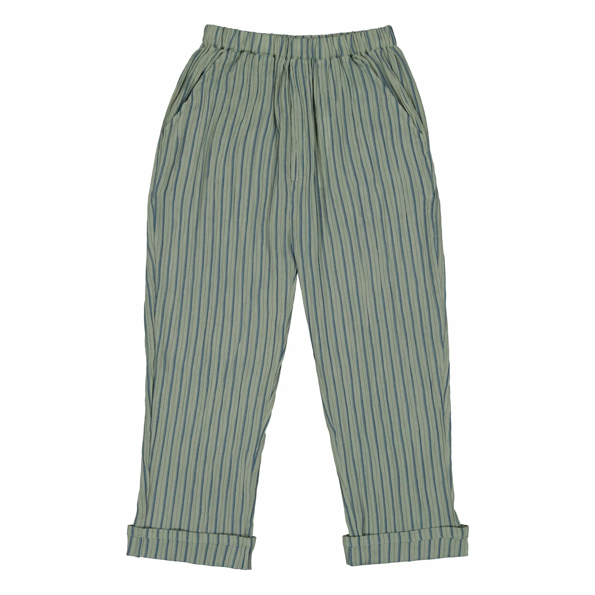 Louis Louise Khaki Gazelle Pants Cotton Gauze Stripes