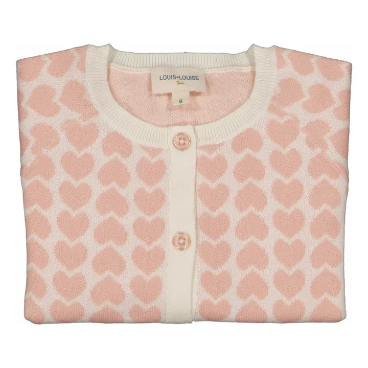 Gulsah Heart Cardigan | Pink- Product image n°5