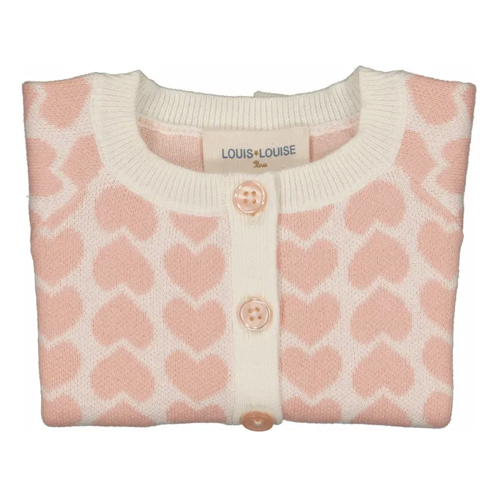 Gulsah Heart Cardigan | Pink- Product image n°2