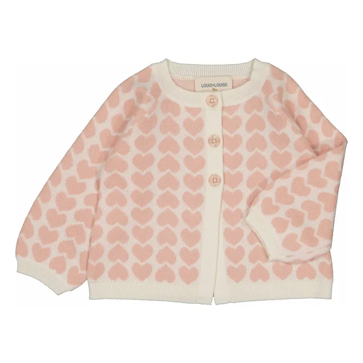 Gulsah Heart Cardigan | Pink- Product image n°1