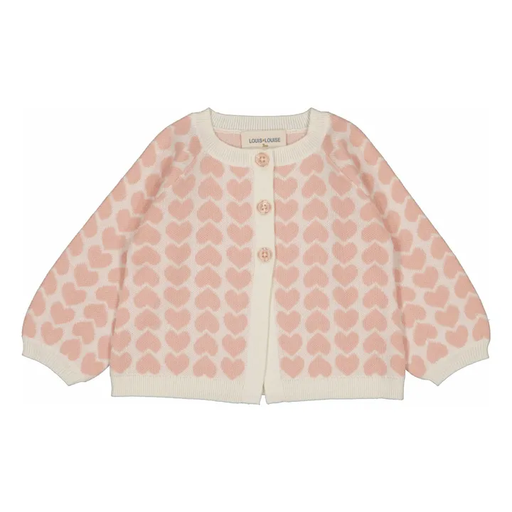 Gulsah Heart Cardigan | Pink- Product image n°0